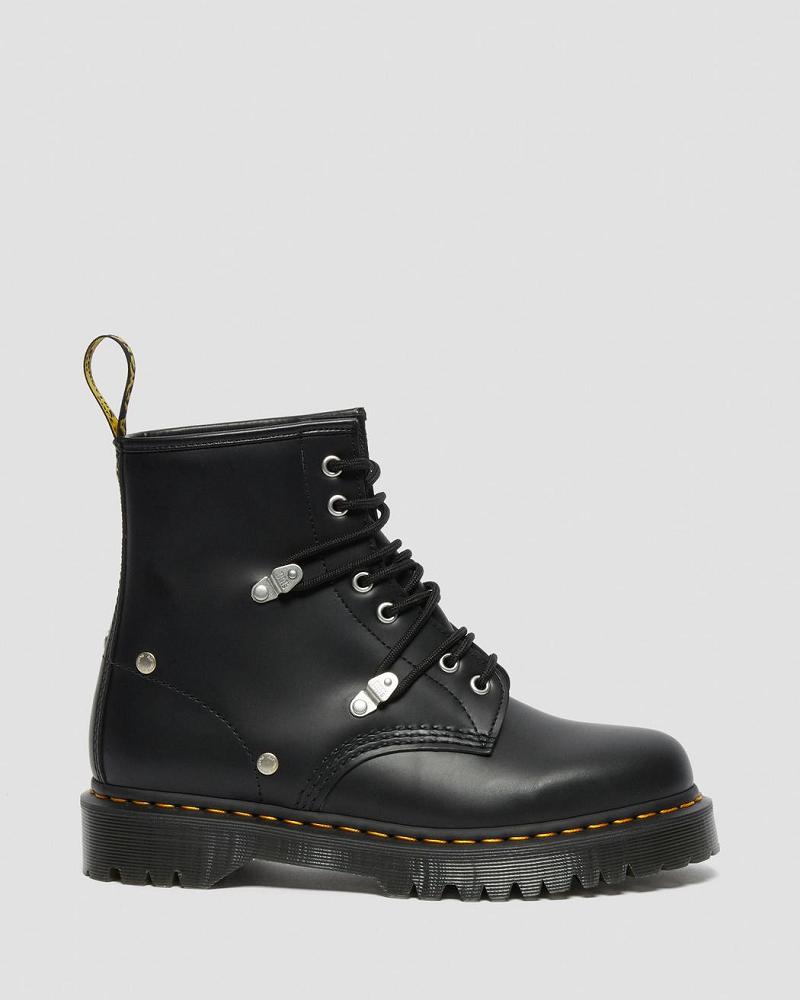 Dr Martens 1460 Bex Stud Læder Snørestøvler Dame Sort | DK 151KOR